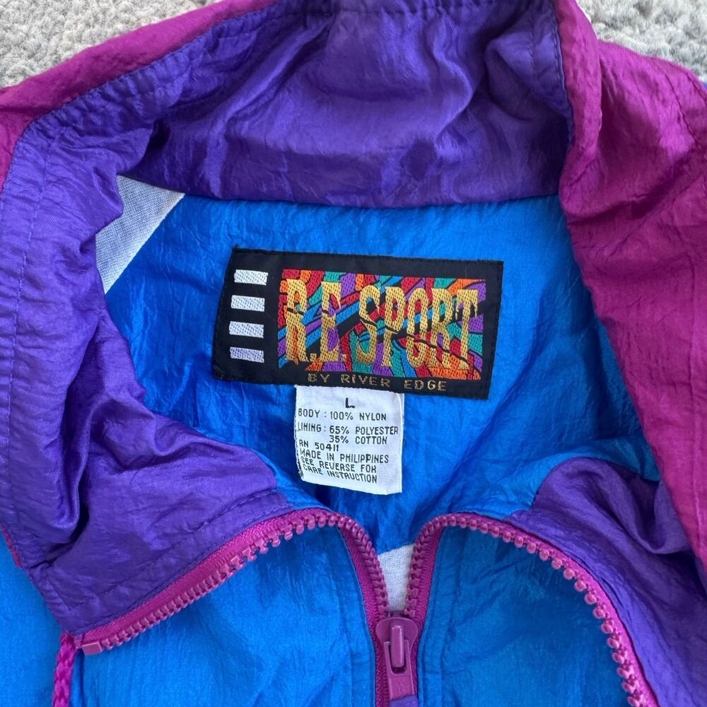 Vtg 1980s R.E. Sport Rivers Edge Jacket Colorblock Size Large - Picture 3 of 10